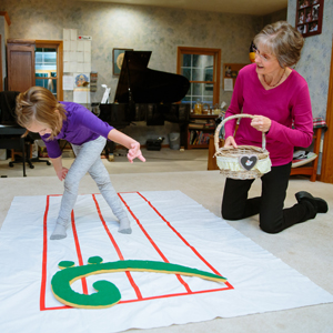 Sherry VanOveren teaching piano